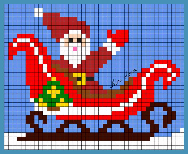 Image Du Blog Looms.centerblog | Broderie De Noël destiné Pixel Art Noel Facile