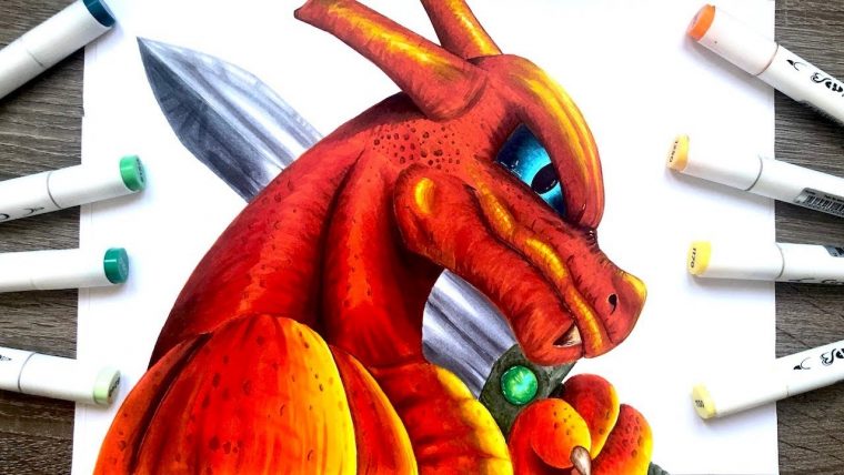 Je Dessine Dracaufeu Realiste Avec Une Epee ! (Pokemon intérieur Comment Dessiner Dracaufeu