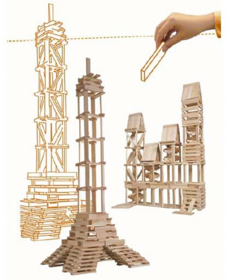 Jeu De Construction Kapla En Bois Avec Caisse – Pour à Modele Tour Eiffel Kapla