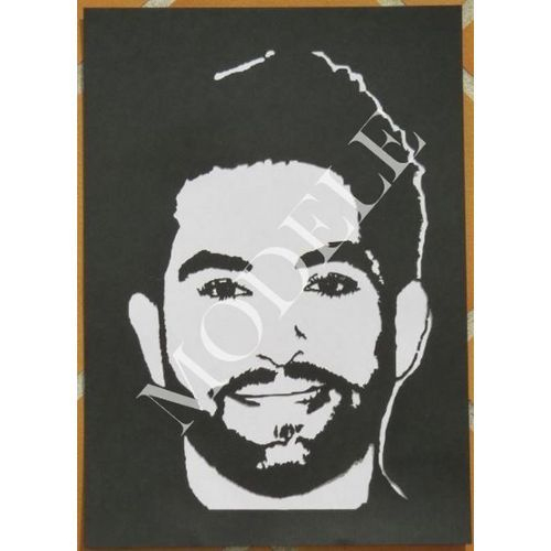 Kendji Girac- Portrait-Stencil-Papier- Paper Scrapbooking encequiconcerne Coloriage Kendji Girac