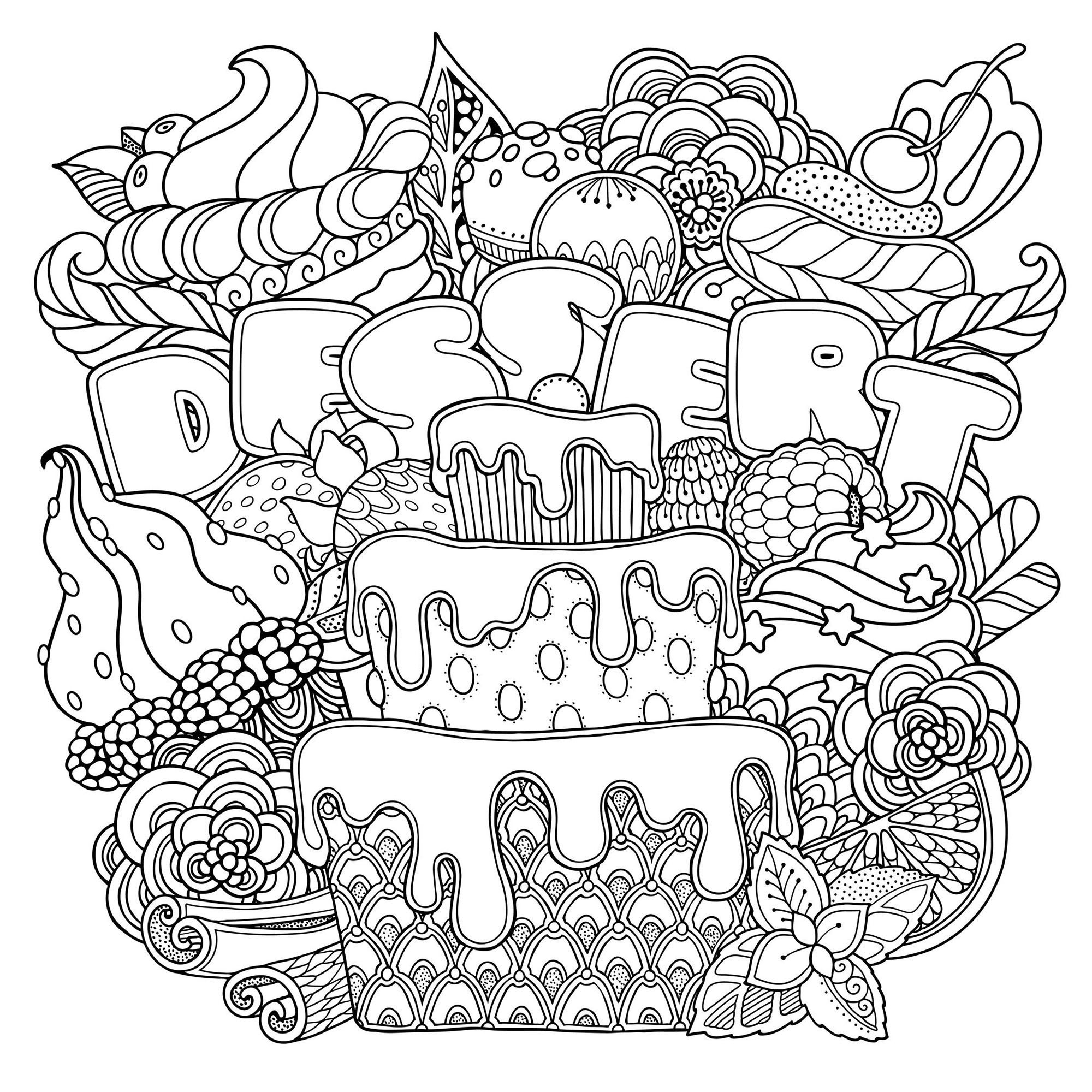 Les Bons Desserts - Coloriage Cupcakes Et Gateaux concernant Kawaii Coloriage