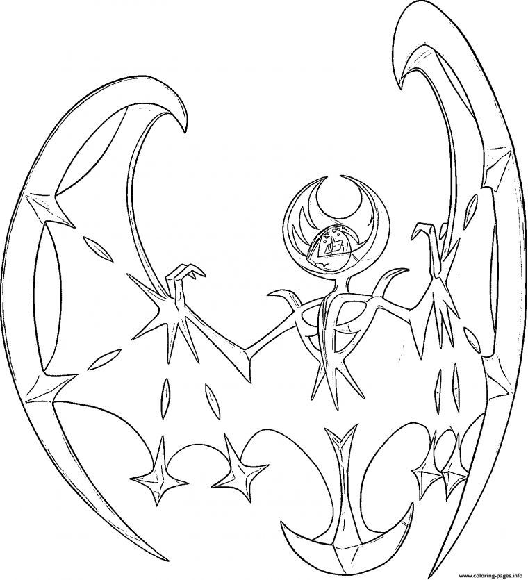 Lunala Pokemon Legendary Generation 7 Coloring Pages Printable tout Coloriage Pokemon Solgaleo