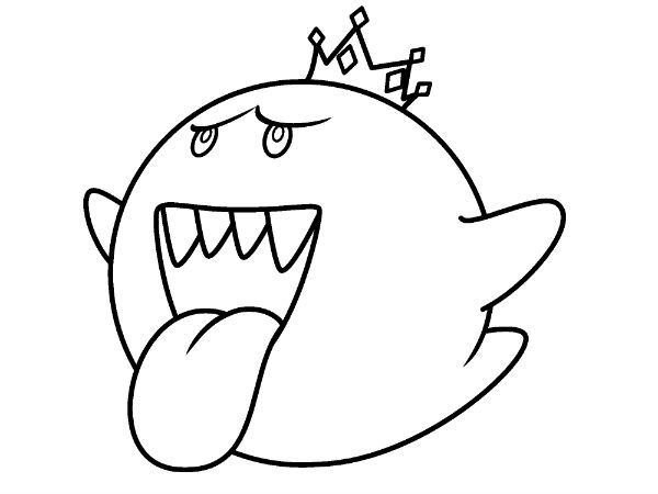 Mario Brothers Coloring Pages: King Boo | Super Mario encequiconcerne Coloriage Luigi Mansion 3