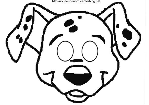 Masque 101 Dalmatiens pour Coloriage Tete De Chien