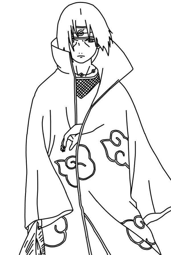 Naruto Itachi Coloring Pages | Anime Character Drawing à Coloriage Sharingan