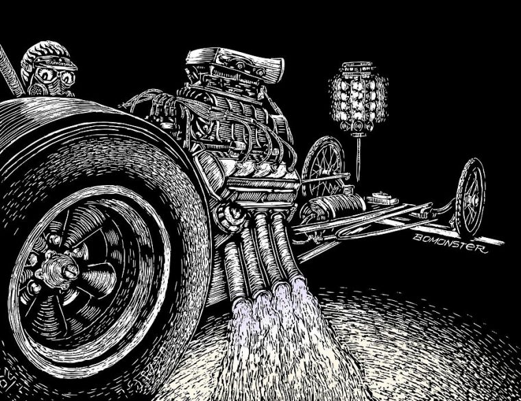 Nitro Burn Drawing By Bomonster tout Dragster Dessin