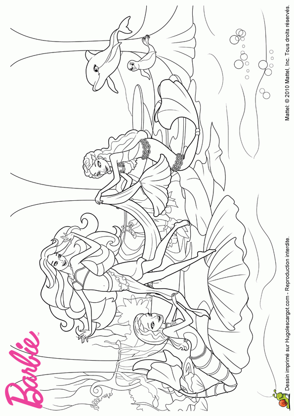 , Page 4 Sur 18 Sur Hugolescargot | Coloriage Barbie à Coloriage Barbie Surf