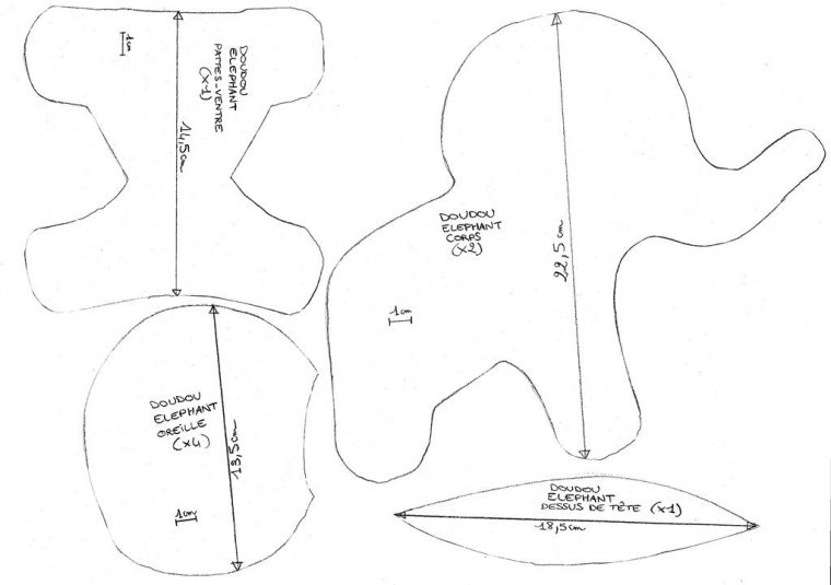 Patron Couture Elephant | Tuto Couture Éléphant, Tuto tout Patron Squelette À Imprimer