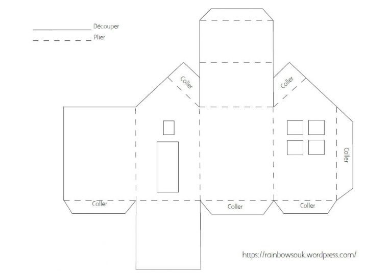 Patron Petite Maison En Carton – Ti Bank dedans Patron Squelette À Imprimer