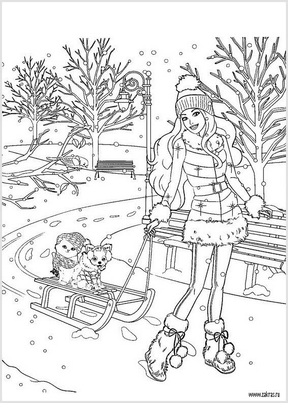 Pin By Irishka Os-Va On Barbie Coloring | Cute Coloring serapportantà Coloriage Barbie Noel