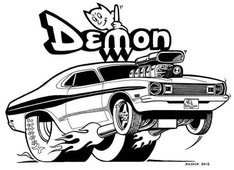 Pin By Max On Mopar Or Nocar | Cool Car Drawings, Cartoon dedans Dragster Dessin