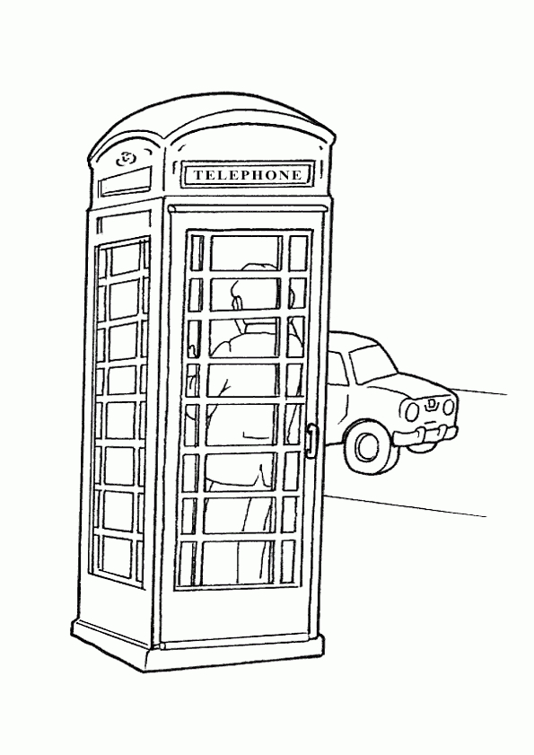 Pin By Mr Geller On United-Kingdom | Coloring Pages avec Cabine Téléphonique Anglaise Dessin Facile