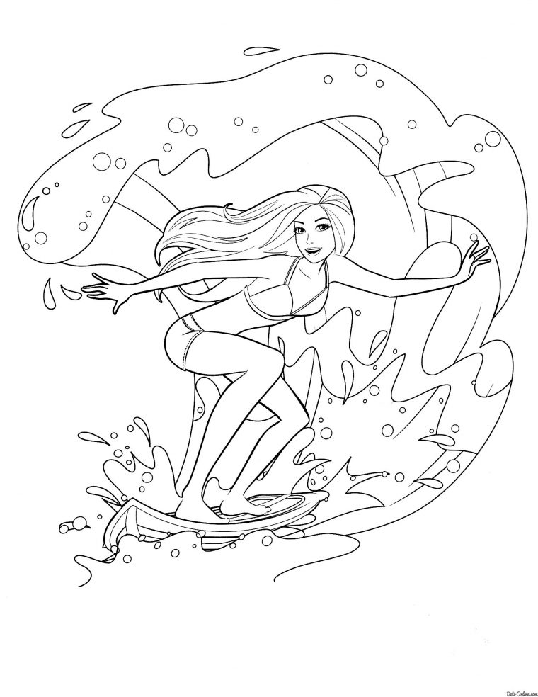 Pin By Shannon Hight On Coloring Picture | Barbie Coloring dedans Coloriage Barbie Surf