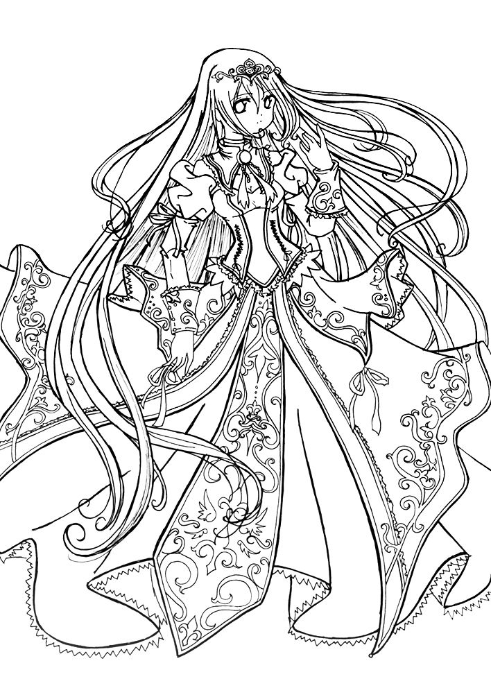 Pin On Embroidery tout Coloriage Princesse Manga