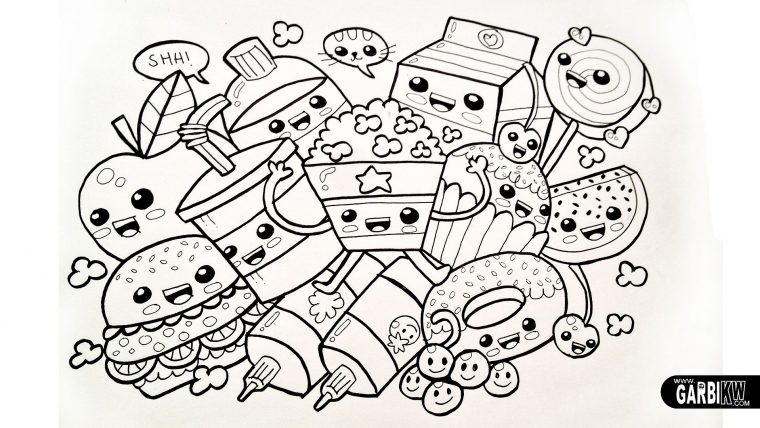 Pin On Kawaii Food destiné Kawaii Coloriage