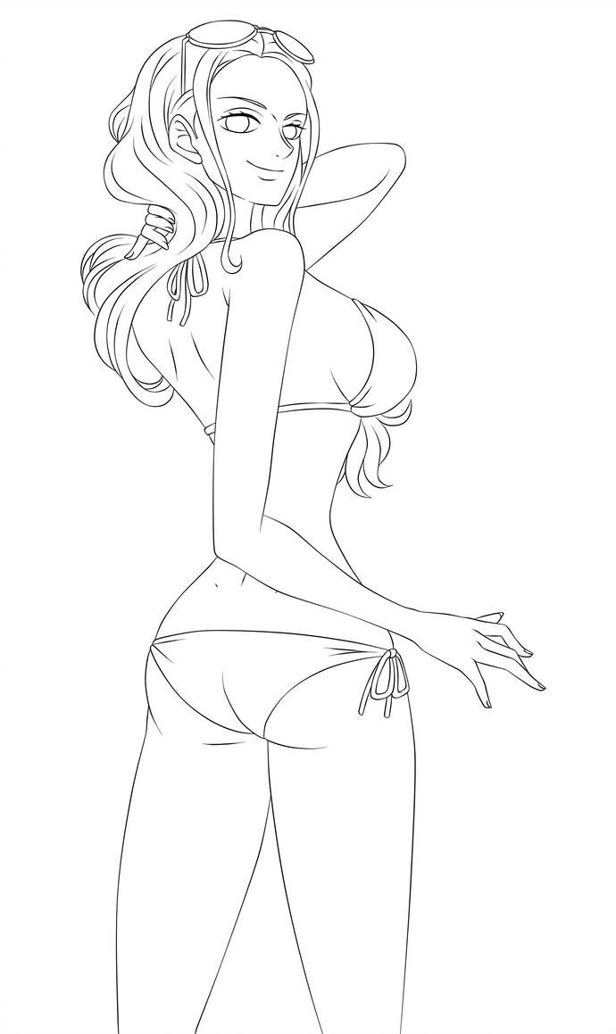 Pin On One Piece tout Coloriage One Piece Nami