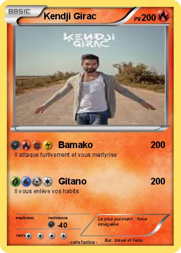 Pokémon Kendji Girac 26 26 – Bamako – Ma Carte Pokémon à Coloriage Kendji