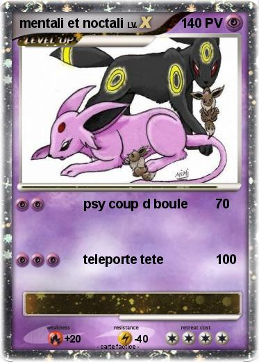 Pokémon Mentali Et Noctali 5 5 – Psy Coup D Boule – Ma pour Dessin De Mentali