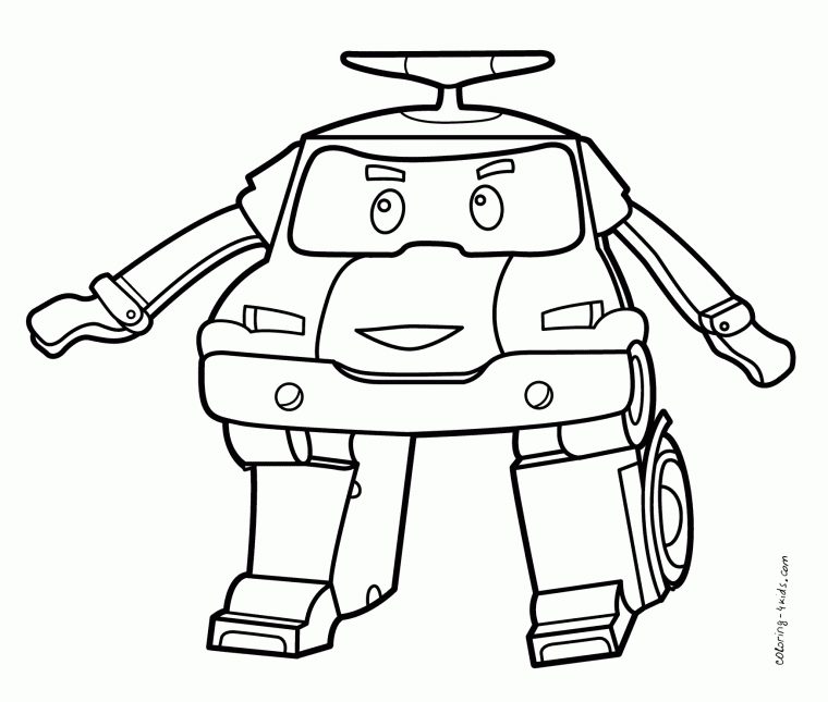 Robocar Poli Coloring Pages For Kids, Printable Free serapportantà Dessin A Imprimer Robocar Poli