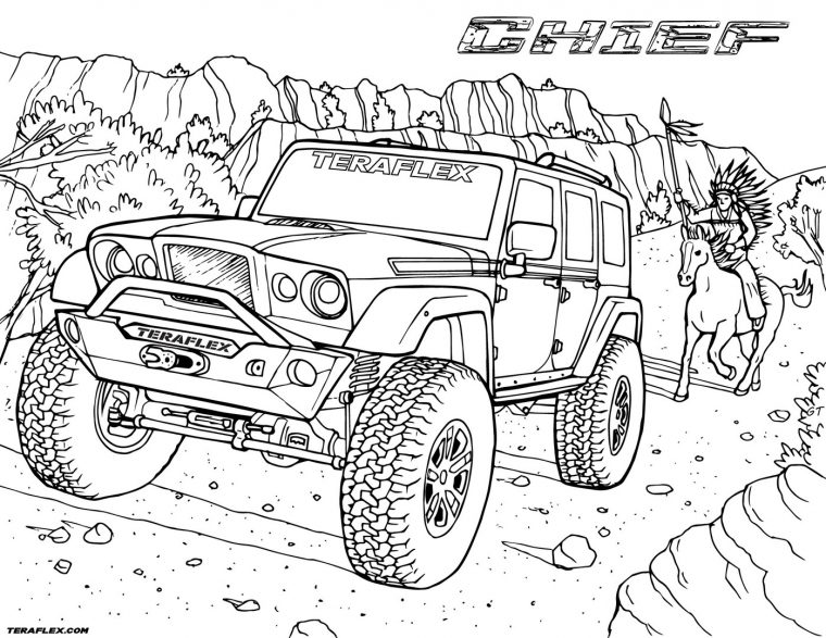 coloring pages jeep