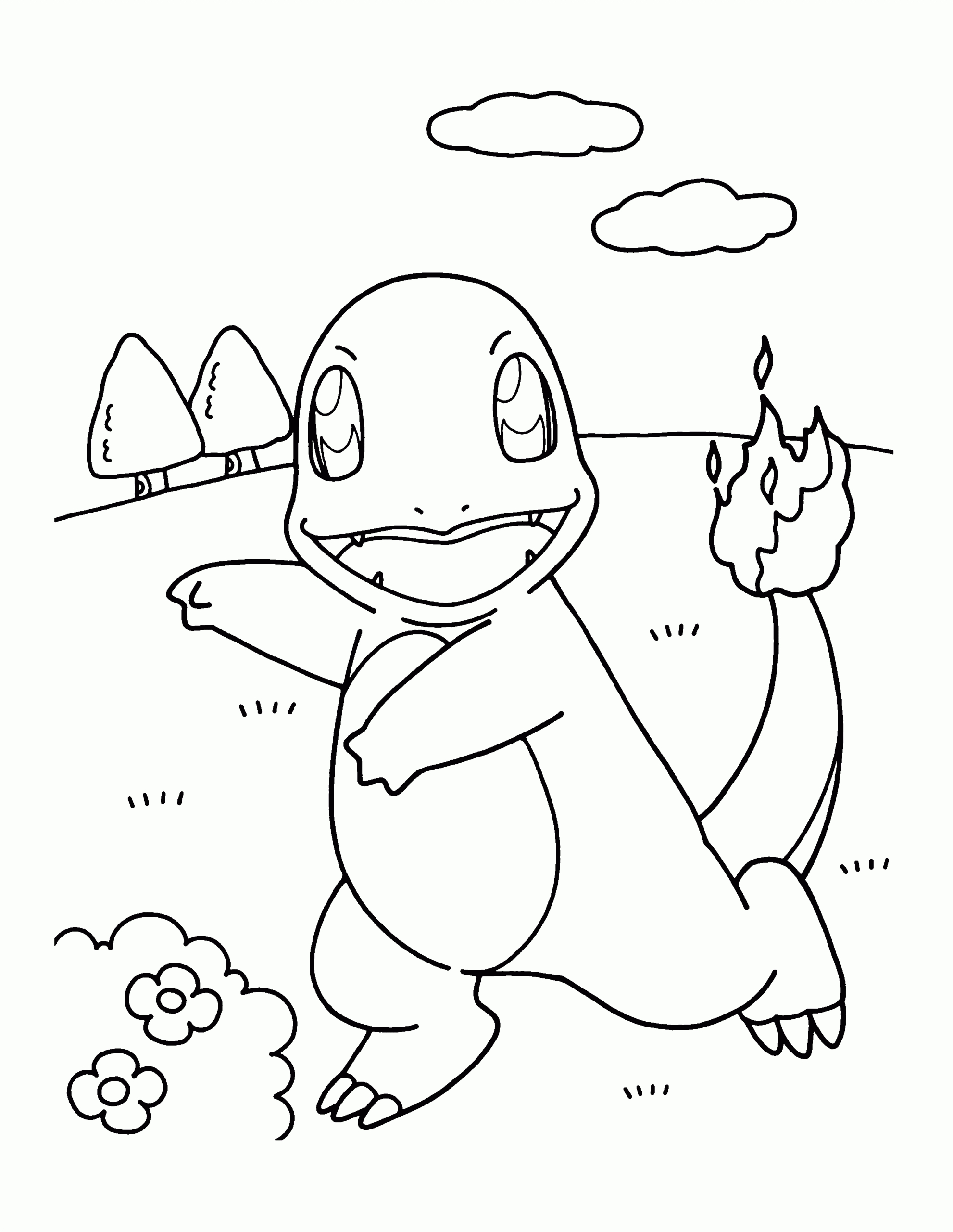 Salameche Coloriage - Dessin Facile Pour Les Enfants concernant Coloriage Salameche