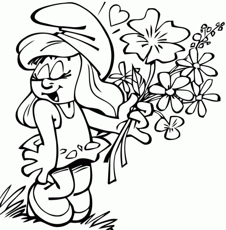 Schtroumpfette 6 – Coloriage Schtroumpfs – Coloriages Pour destiné Dessiner Un Schtroumpf