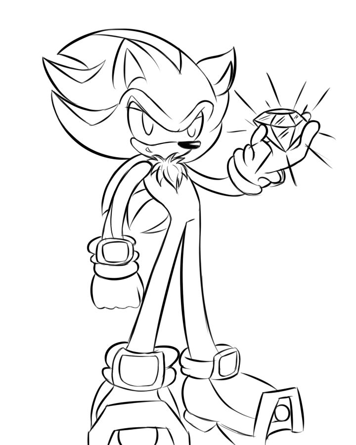 sonic shadow coloring pages