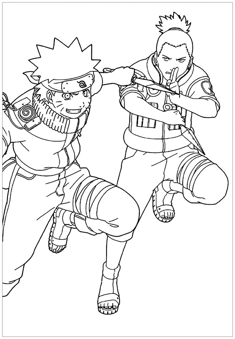 Shikamaru Et Naruto – Coloriage Naruto – Coloriages Pour tout Dessin Naruto A Imprimer