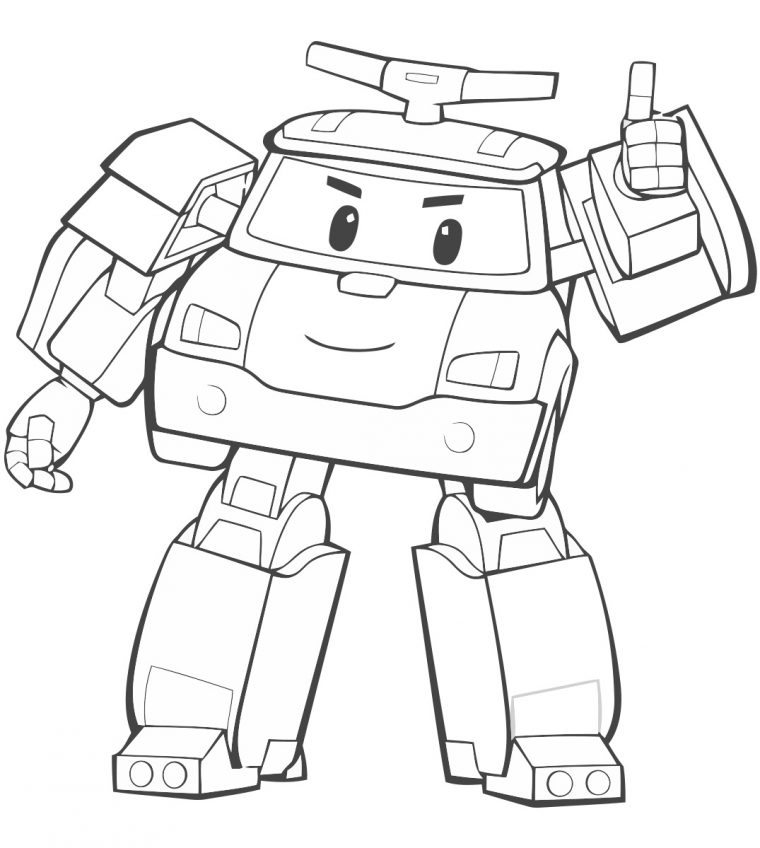 Sketsa Gambar Mewarnai Hitam Putih Tobot Robocar Poli avec Coloriage Tobot