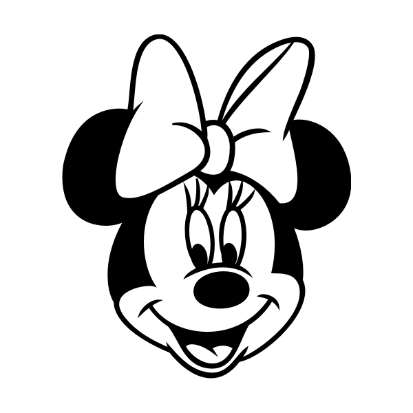 Sticker Et Autocollant Tête Minnie Contente encequiconcerne Dessin Tete De Mickey