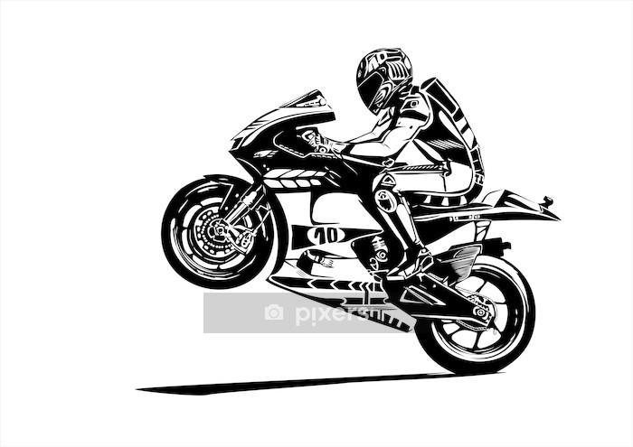 Sticker Mural Moto Gp Wheelie • Pixers® – Nous Vivons Pour concernant Dessin Moto Gp