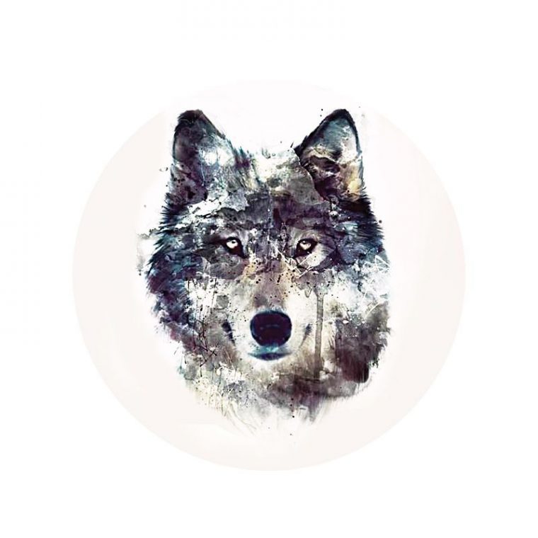 Stickers Rétro Réfléchissant Tête De Loup Blanc tout Image Tete De Loup