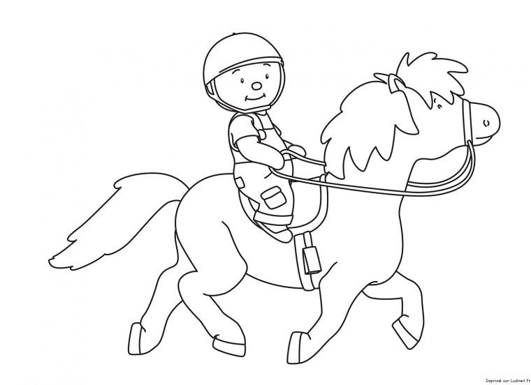 T'Choupi Et Son Cheval Est Un Coloriage De T'Choupi serapportantà Tchoupi Le Velo Rouge