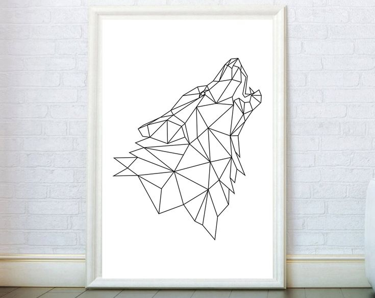 Tête De Loup Dimpression Origami Affiche Loup Tête Art tout Tete De Loup Origami