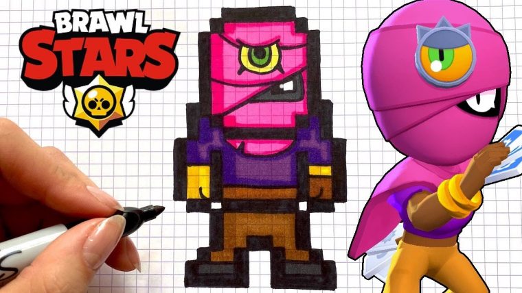 Tuto Dessin (Debutant) Tara Pixel Art Brawl Stars – encequiconcerne Pixel Art Brawl Stars Corbac