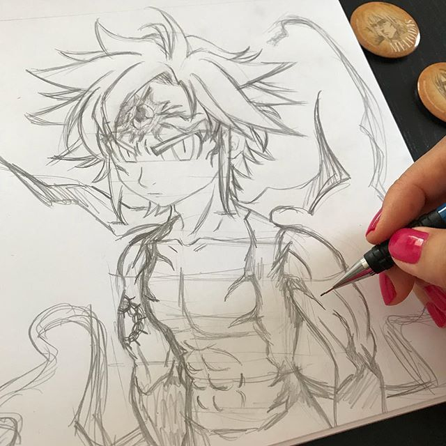 #Wip #Meliodas #Sevendeadlysins Je Construis Du Muscle tout Meliodas Coloriage