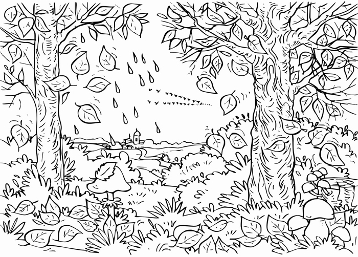 1001 + Pages De Coloriage D'Automne Pour Enfants Et Adultes serapportantà Coloriage De Paysage