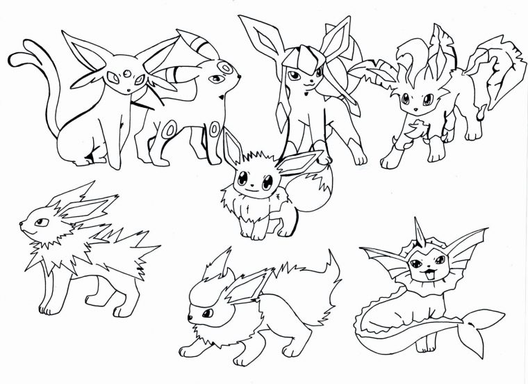 28 Eevee Evolutions Coloring Page In 2020 | Coloring Pages pour Mandala Pokemon Evoli