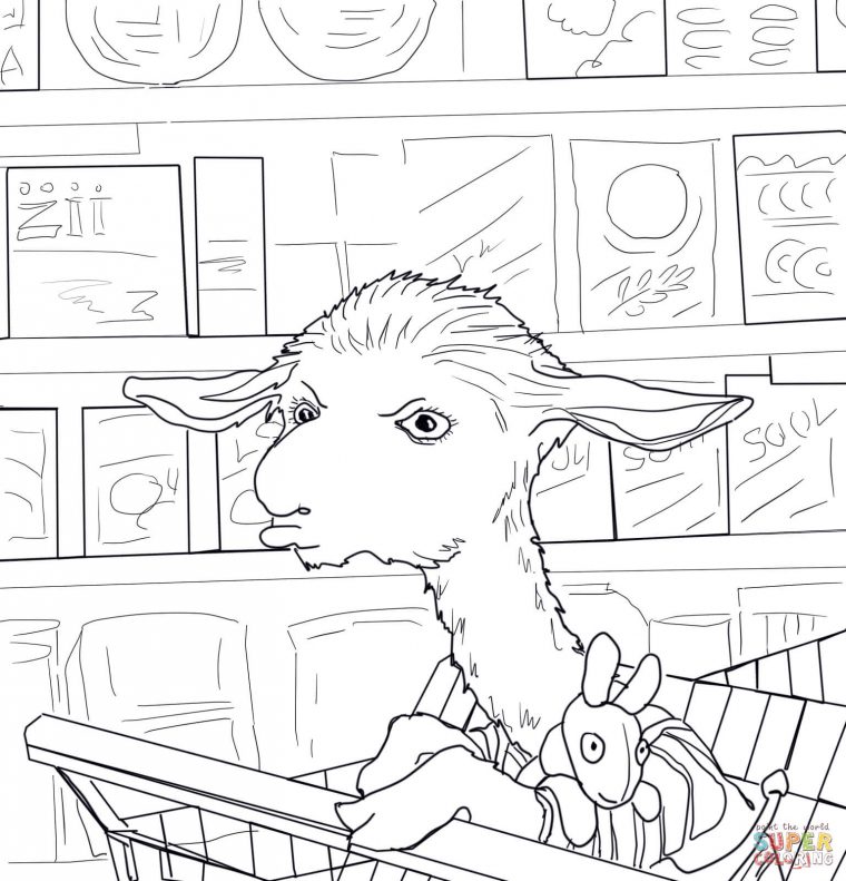 llama coloring page