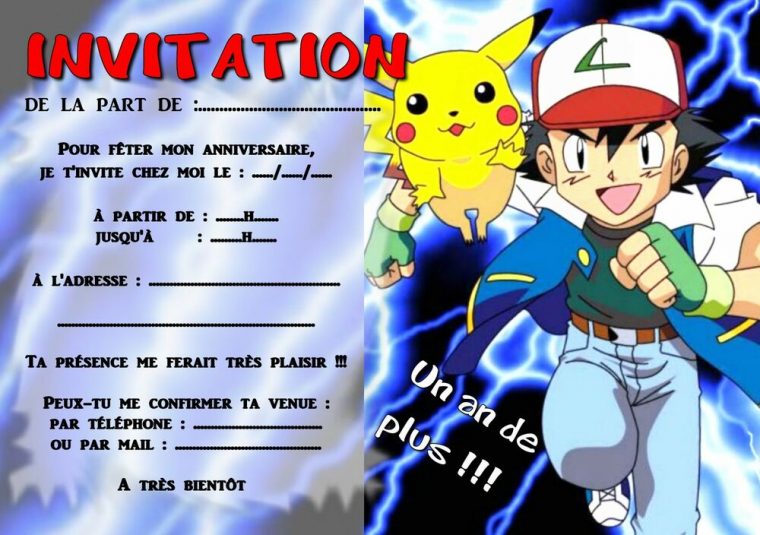 5 Ou 12 Cartes Invitation Anniversaire Pokemon Ref 293 | Ebay pour Invitation Anniversaire Garçon