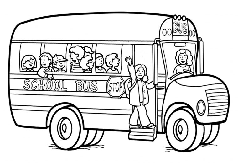 bus coloring page