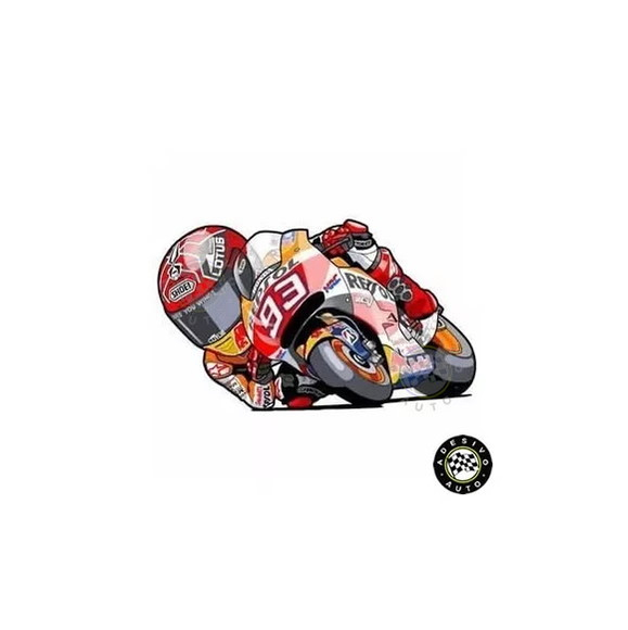 Adesivo Marc Marquez Cartoon Motogp No Elo7 | Adesivo Auto tout Caricature Moto Gp