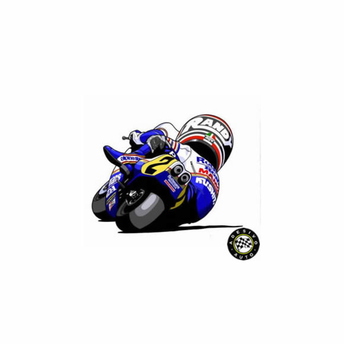 Adesivo Randy Mamola 500Cc Motogp Cartoon No Elo7 destiné Caricature Moto Gp