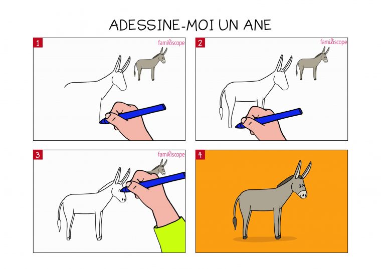 Apprendre À Dessiner Un Âne En 3 Étapes dedans Apprendre À Dessiner