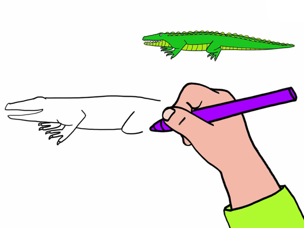 Apprendre À Dessiner Un Crocodile En 3 Étapes encequiconcerne Dessiner Un Corbeau Facile