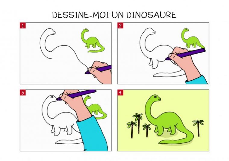 Apprendre À Dessiner Un Dinosaure En 3 Étapes serapportantà Comment Dessiner Un Pokémon Étape Par Étape