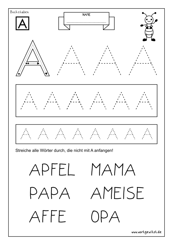 Arbeitsblätter Buchstaben Lernen A -Z | Wortgewitzt encequiconcerne Vorschule Arbeitsblätter Zum Ausdrucken