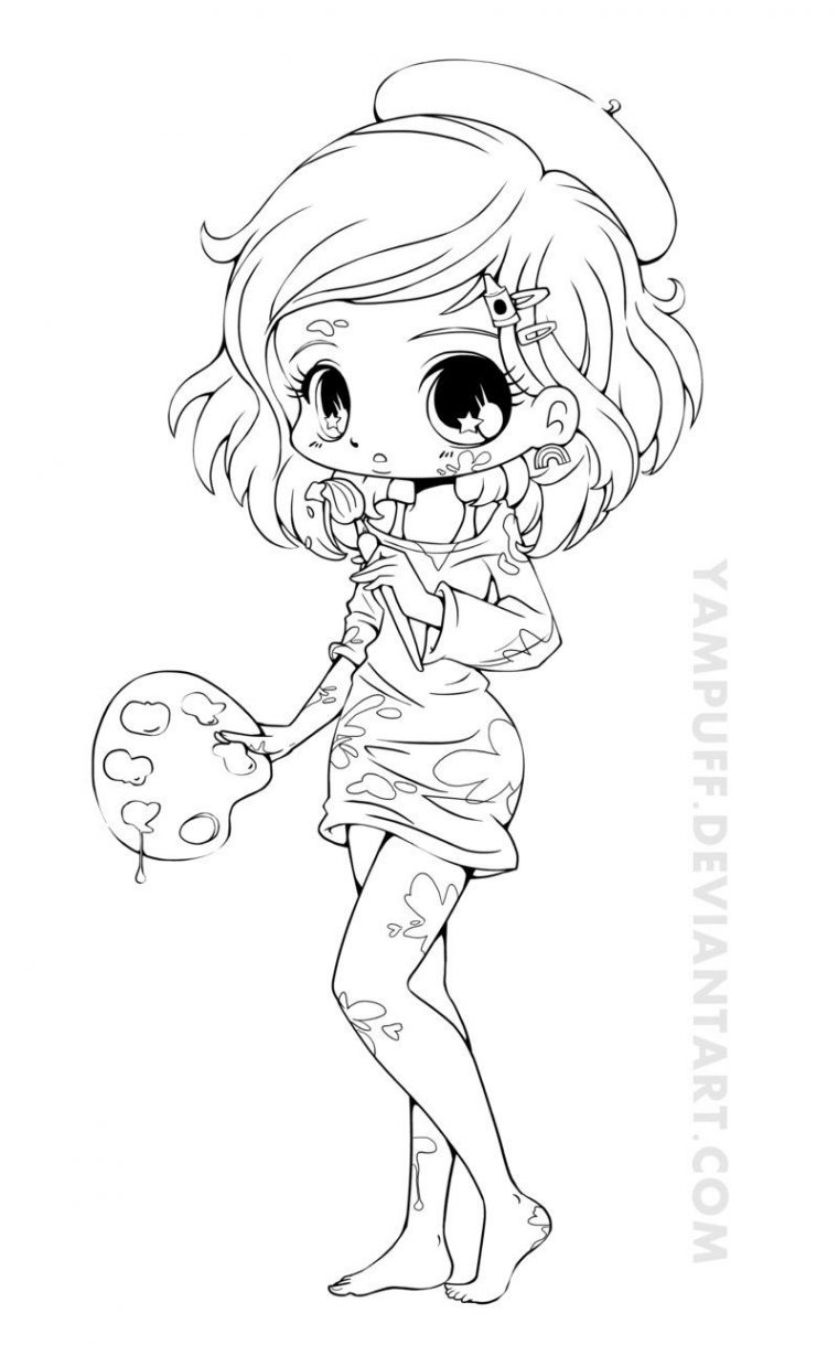 Artist Chibi Lineart By Yampuff On Deviantart | Chibi concernant Coloriage Manga Chibi