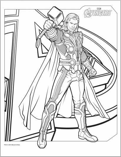 Avengers 2012 Coloring Pages | Coloriage Super Héros concernant Coloriage Avengers Thor