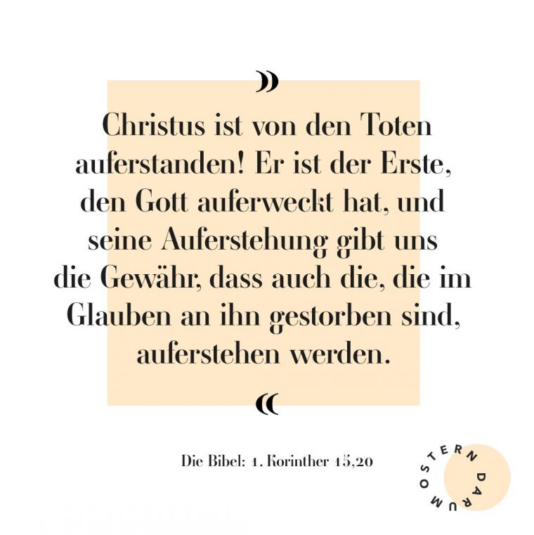 Bibelvers 1.Korinther 15,20 Christliche Sprüche Aktion à Ostern Christliche Bedeutung